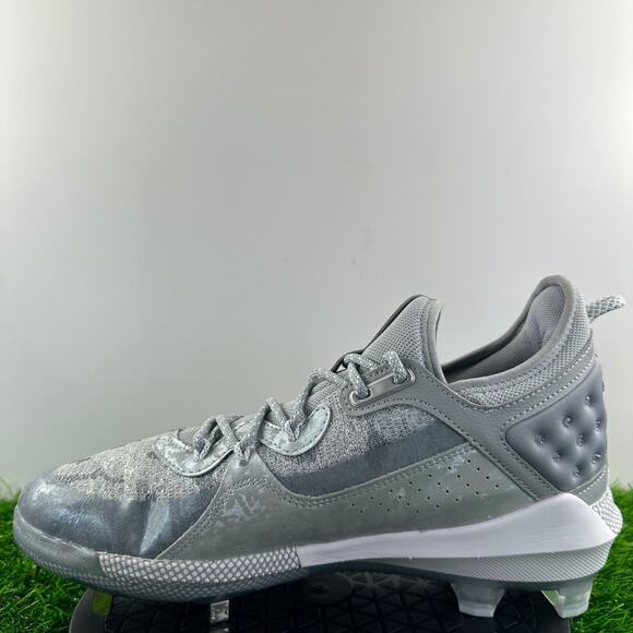 Under Armour Harper 8 Low ST Men Size 12 Gray White Hybrid Baseball Cleats NEW - Picture 5 of 8